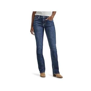 Lee Legendary Midrise Bootcut Jeans Womens 16 Blue Dark Wash Stretch NEW